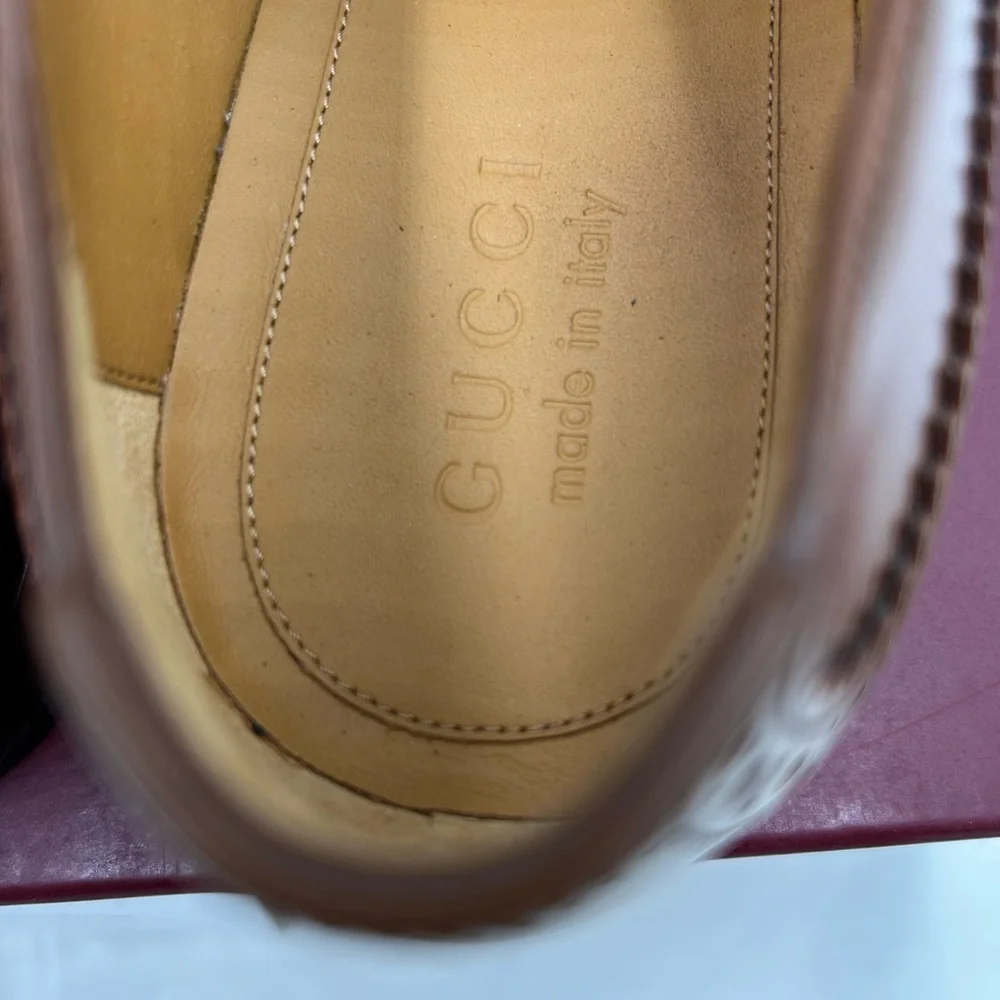 Men's Gucci, leather lace up brogue Oxford's size 9.5 made in Italy - Picture 6 of 10
